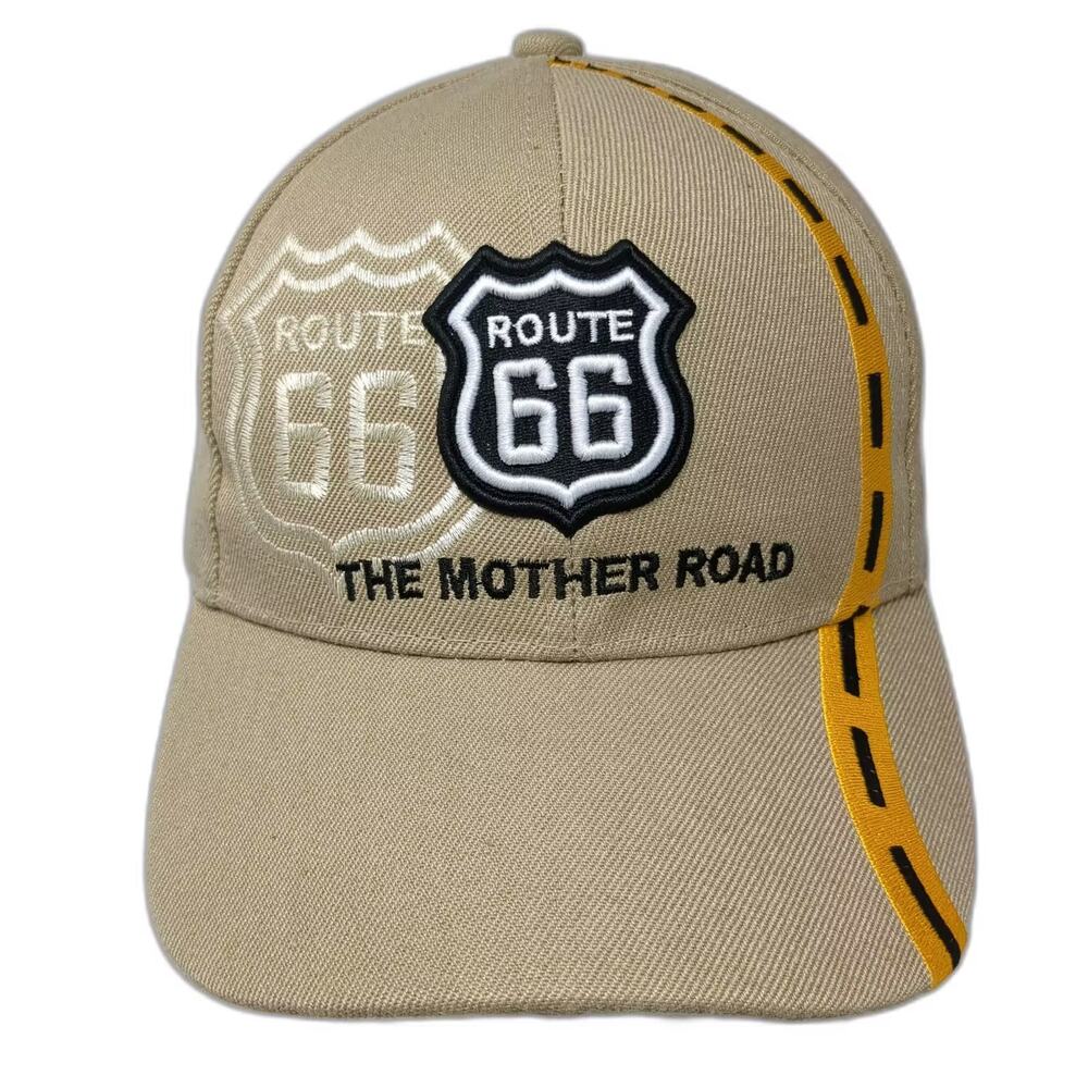 Joycap Route 66 The Mother Road Baseball Cap Beige Black OS Hat Adjustable